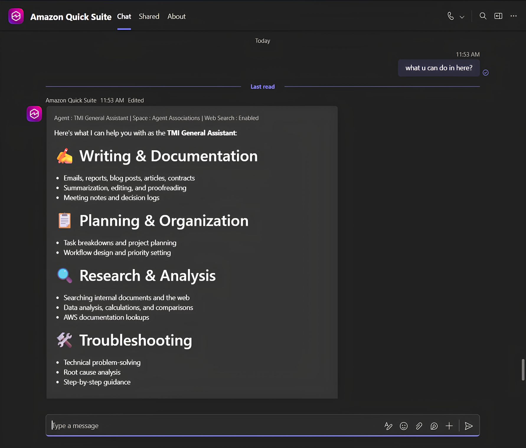 Explore the technologies behind this demonstration: Amazon Quick